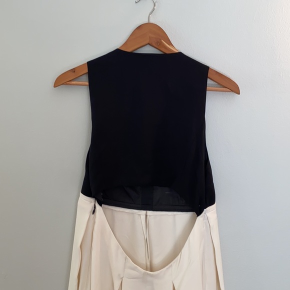 A.L.C. 2013 Black & White Deep Neck Open Back Short Dress Women's Medium - Picture 6 of 12